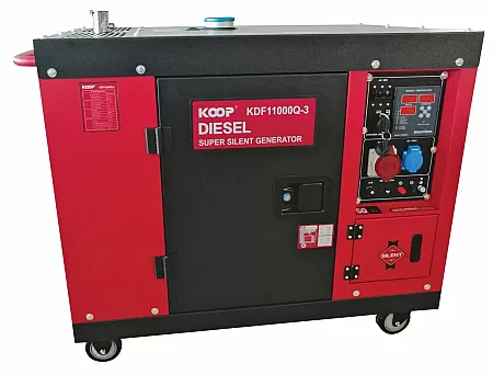 KOOP KDF 11000 Q-3 Αθόρυβη Γεννήτρια Πετρελαίου 10.0 KVA Τριφασική 400V / 50Hz Με Μίζα - Μπαταρία Και AVR