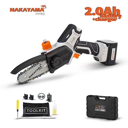 NAKAYAMA EC1500 Αλυσοπρίονο Κλαδέματος Μπαταρίας Με Ενσωματωμένη Μπαταρία Λιθίου 16.8V - 2.0Ah Και Λάμα 13cm
