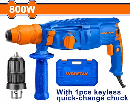 WADFOW WRH1D26-2 Πιστολέτο Περιστροφικό SDS-PLUS 800W - 2.5J Με Ταχυτσόκ