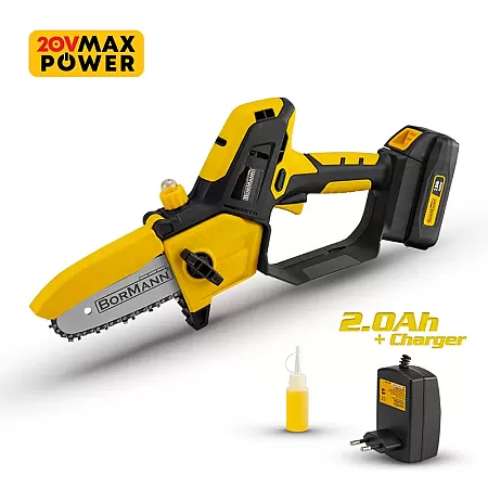 BORMANN  BCD4050 Κλαδευτικό Αλυσοπρίονο Μπαταρίας Λιθίου 20V Με Μπαταρία 2.0Ah Και Φορτιστή