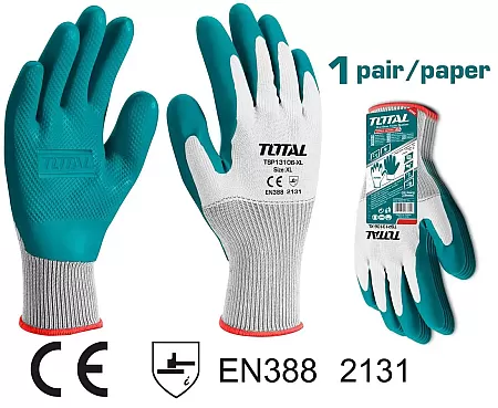 TOTAL TSP13106-XL Γάντια Εργασίας Latex Ενισχυμένα