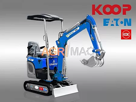 GRAECUS EB10-PRO Μικρός Ερπυστριοφόρος Εκσκαφέας Diesel 1.0T Με Περιστροφή Στη Μπούμα Και Πλαϊνούς Μοχλούς Χειρισμού