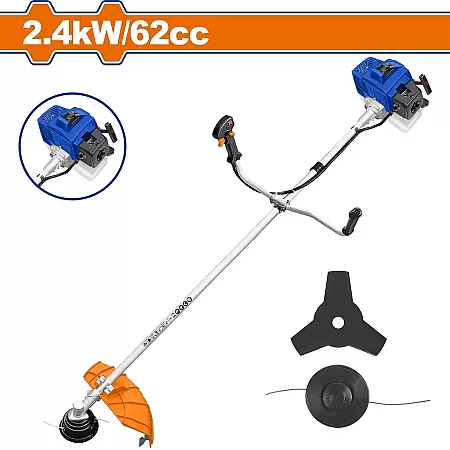 WADFOW WGM1562 Χορτοκοπτικό Βενζίνης 62.0cc - 3.8Hp Με Δίσκο Και Μεσινέζα