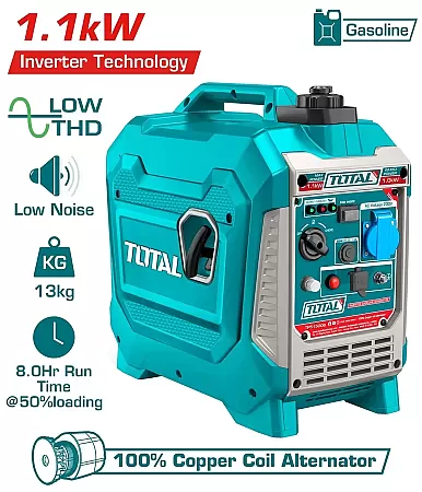 TOTAL TP515006 Ηλεκτρογεννήτρια Βενζίνης Inverter 1.100W Με AVR