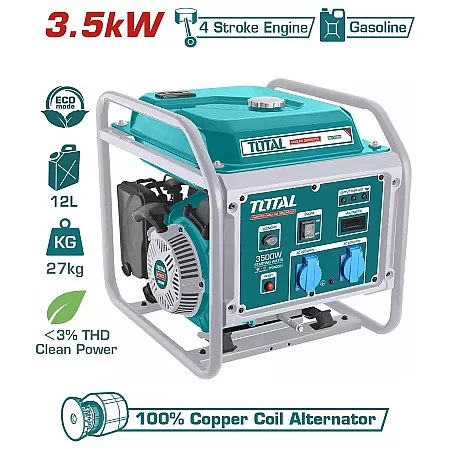 TOTAL TP340001 Ηλεκτρογεννήτρια Βενζίνης Inverter 3.500W Με AVR