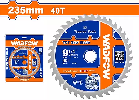 WADFOW WTC1K07 Δίσκος Ξύλου TCT 235mm X 30mm 40T