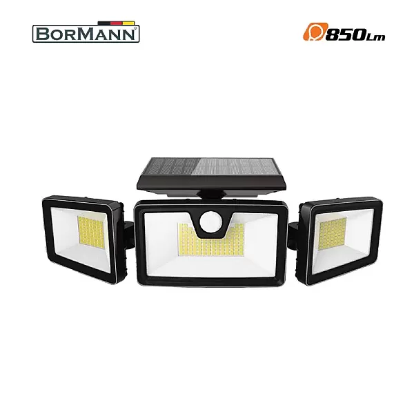 BORMANN BLF4020 Ηλιακός Προβολέας Led Ασφαλείας 8.5W Με Ανιχνευτή Κινησης Και Φωτοβολταϊκό Πάνελ 6500K, 850Lum