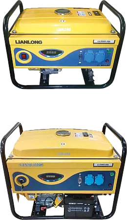 LIAN LONG LL 5000/4QL Μονοφασική Γεννήτρια Αερίου 6.5KVA Με Μίζα, Μπαταρία Και AVR
