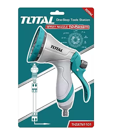 TOTAL THZATN1101 Πιστόλι Νερού Ρυθμιζόμενο Με 10 Μοτίβα Και Μεταλλικό Ακροφύσιο