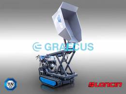 GRAECUS T500 Ερπυστριοφόρο Μηχάνημα 500kg Με Υψηλή Ανατροπή Και Κινητήρα LONCIN 9.0Hp